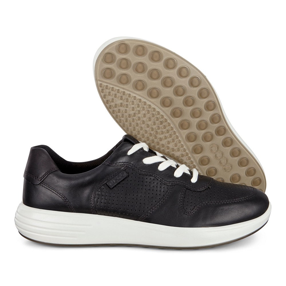 Tenis Hombre - ECCO Soft 7 Runner Lace-Ups - Negros - QGS312954